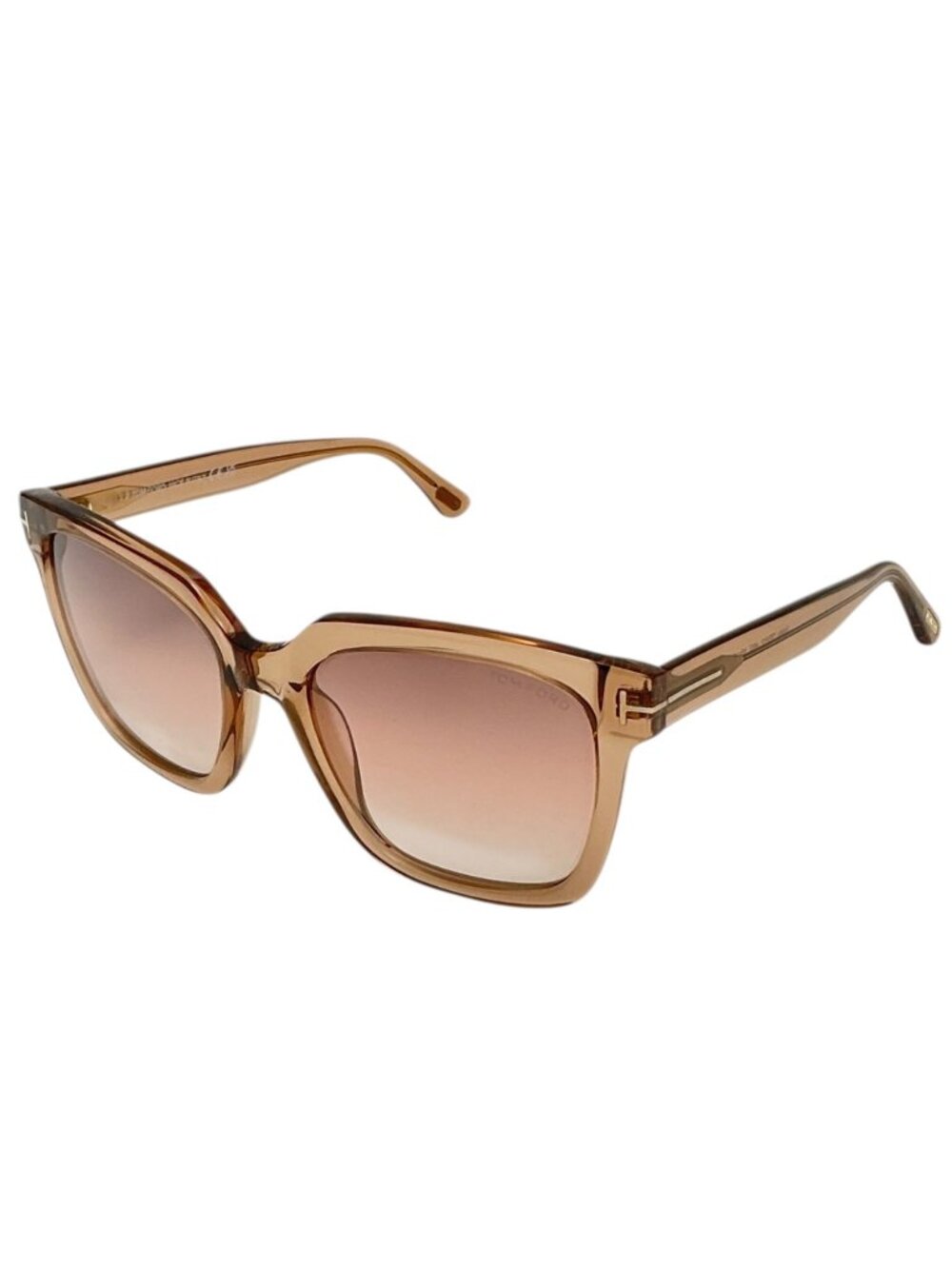 TOM FORD Selby Square Transparent Light Brown Sunglasses FT0952